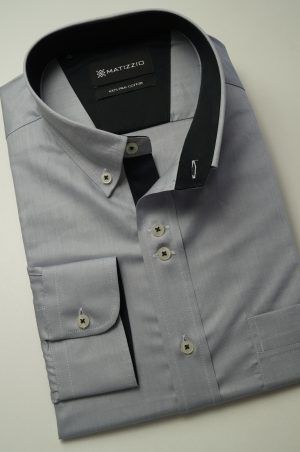 Camisa casual, color gris claro, Matizzio 49