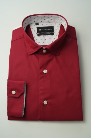 Camisas de casual, color vino, Matizzio 57
