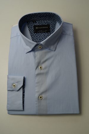 Camisa casual, color celeste bebé, Matizzio 64