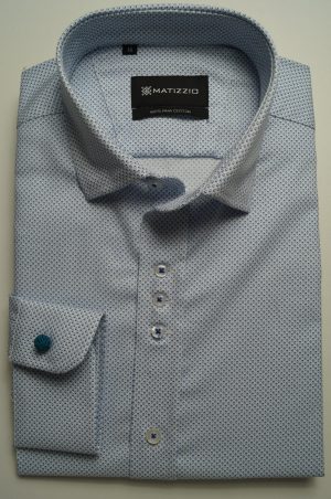 Camisa casual, color celeste con estampado, Matizzio 81