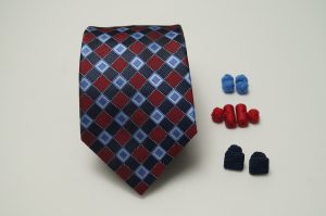 Corbatas Matizzio, rombos de color rojo, azul y celeste, 152