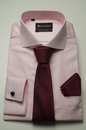 Camisa de vestir, color rosado, espiga pequeña Matizzio 170