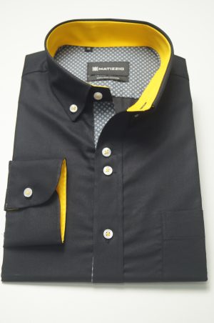 Camisa casual, color negro. Matizzio 89