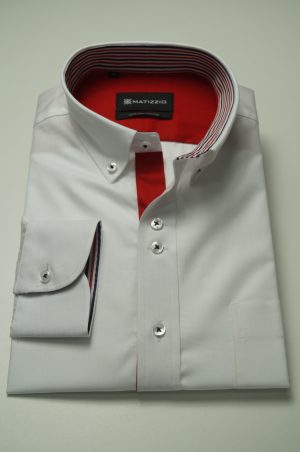 Camisa casual, color blanco . Matizzio 102