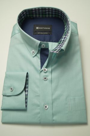 Camisa casual, color verde agua. Matizzio 95