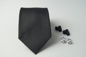 CORBATA DE SEDA Matizzio, color negro 46