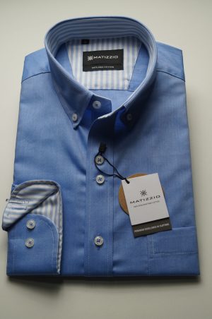 Camisa casual, color celeste, Matizzio 105