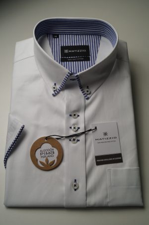 Camisa Matizzio, camisa blanca lisa Manga Corta 117