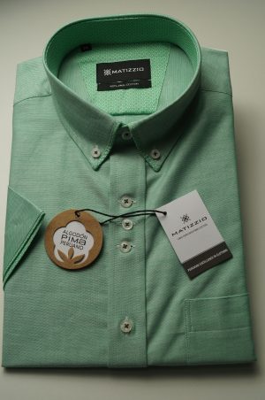 Camisa Matizzio, camisa verde oxford , Manga Corta 108
